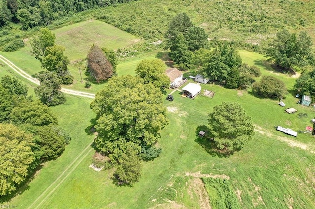 aerial view featuring a rural view