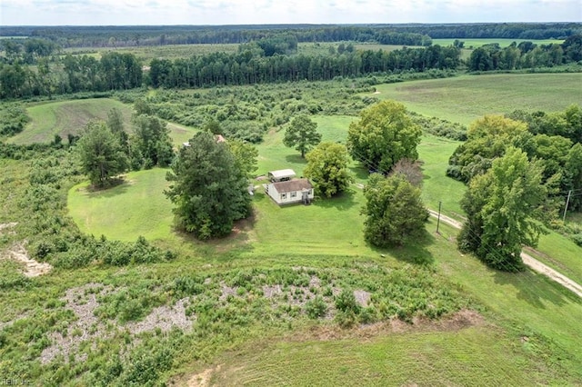 aerial view with a rural view