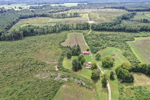 aerial view featuring a rural view