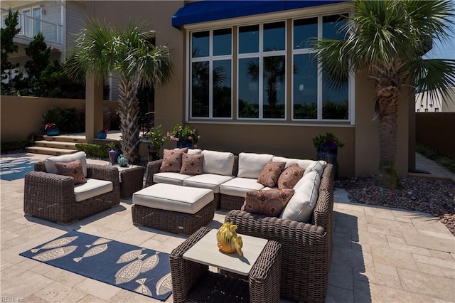 view of patio with an outdoor hangout area