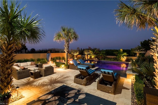 view of patio featuring an outdoor living space