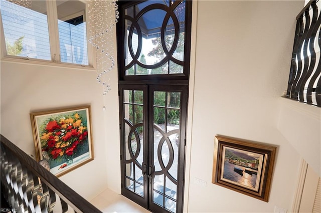 foyer entrance with french doors