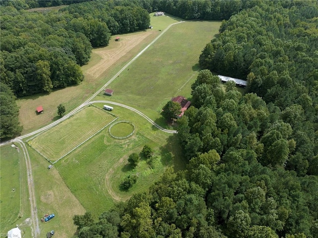 aerial view with a rural view