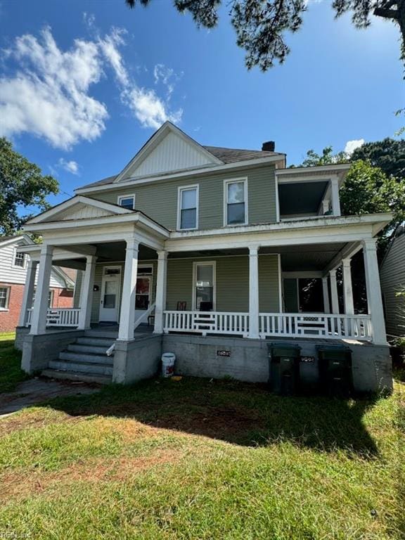 view of front of home with covered porch