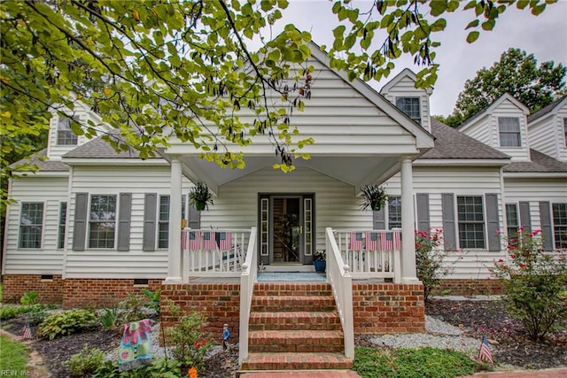 view of front of home with covered porch