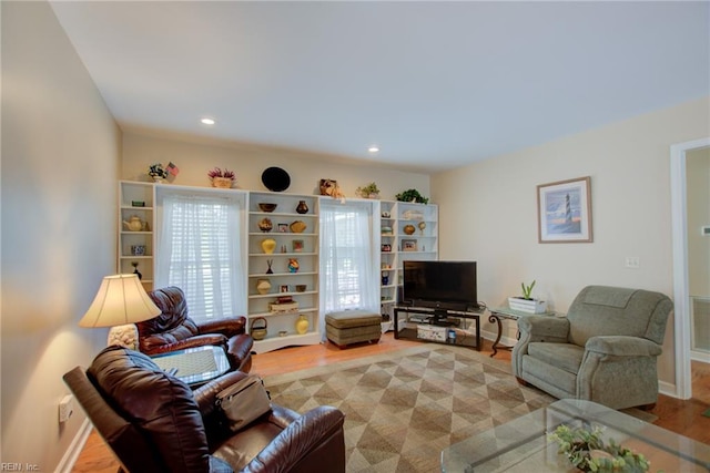 living room featuring light hardwood / wood-style flooring