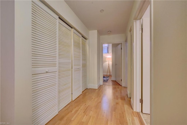 hallway featuring light hardwood / wood-style floors