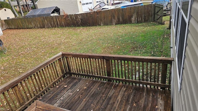 deck with a yard