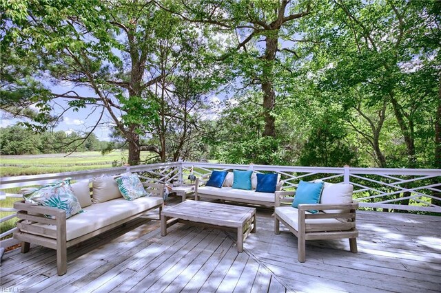 deck featuring an outdoor hangout area