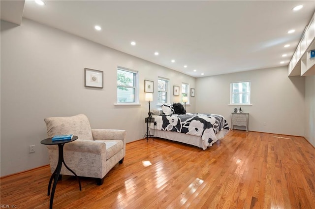 bedroom featuring light hardwood / wood-style floors