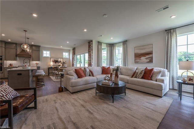 2226 Patrick Dr, Suffolk, VA 23435 - living room with visible vents, a wealth of natural light, and recessed lighting