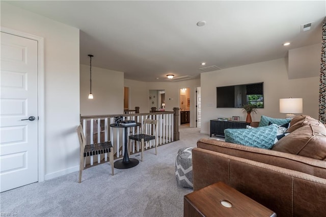 2226 Patrick Dr, Suffolk, VA 23435 - living area with attic access, baseboards, visible vents, and carpet