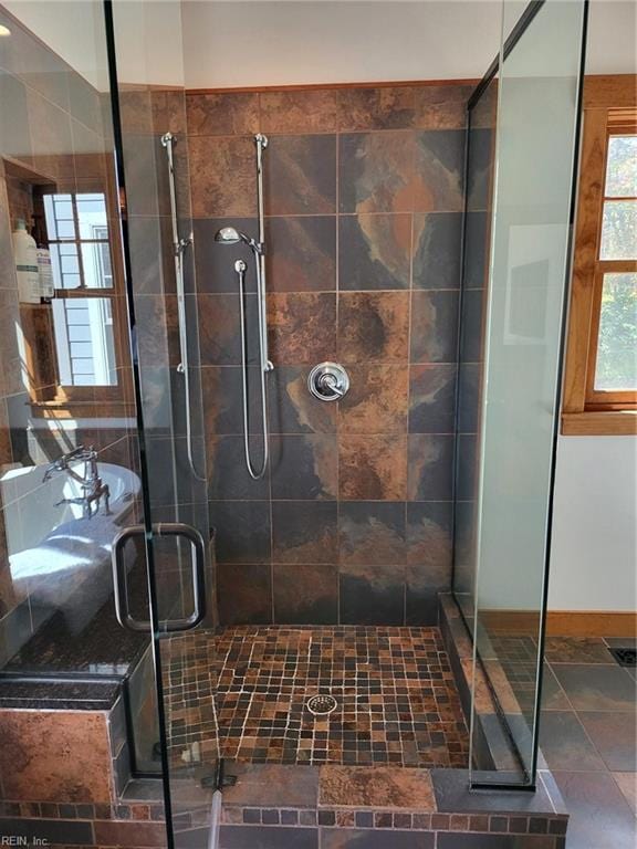 bathroom with walk in shower