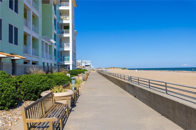 view of property's community with a water view