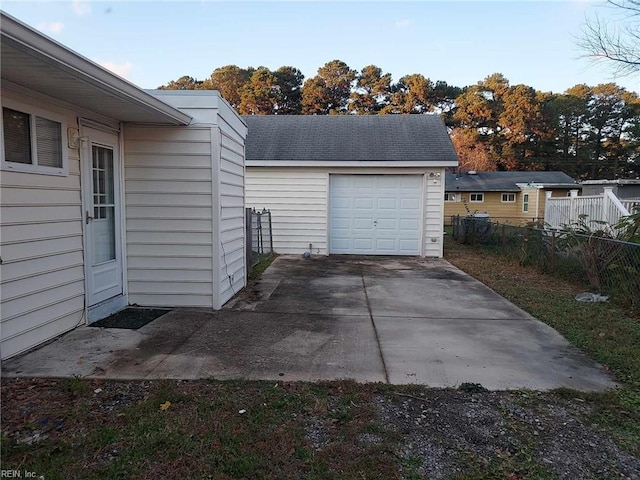 view of garage