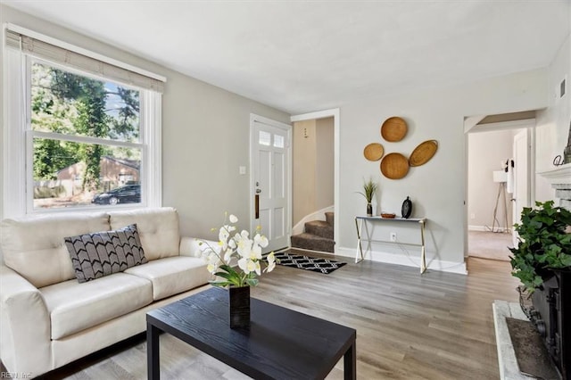 living room featuring hardwood / wood-style floors