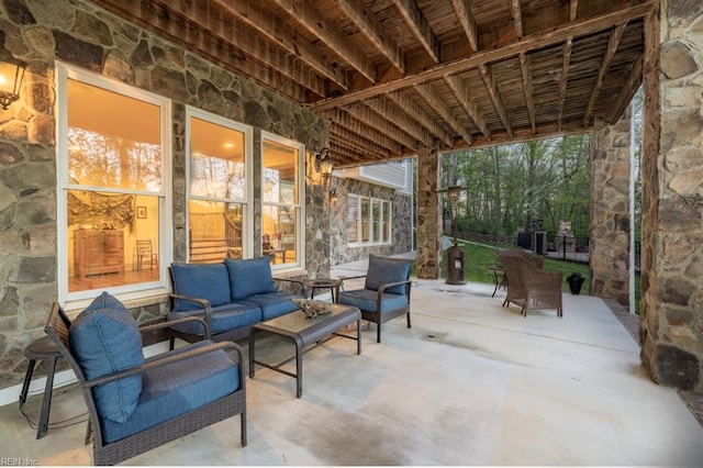 view of patio with an outdoor hangout area