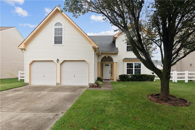 view of front property with a front lawn