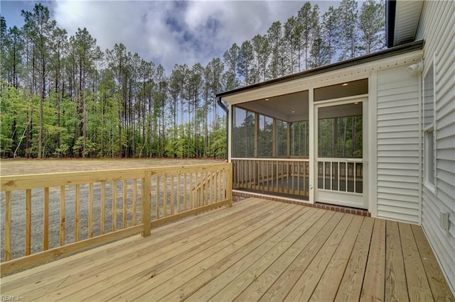 deck featuring a sunroom