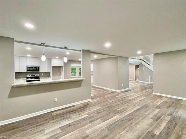 interior space featuring light hardwood / wood-style floors