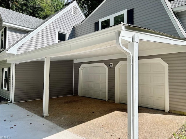 exterior space featuring a carport