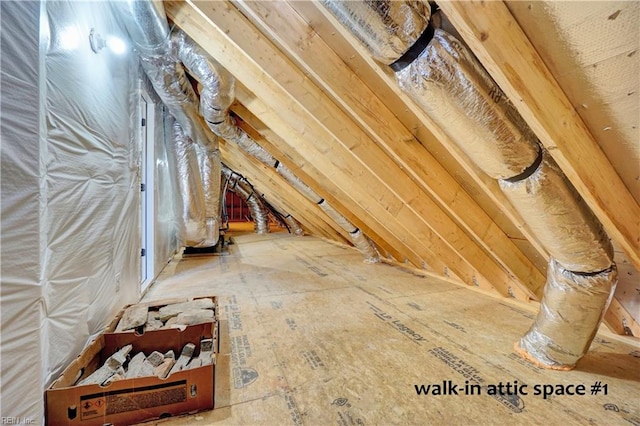 view of unfinished attic