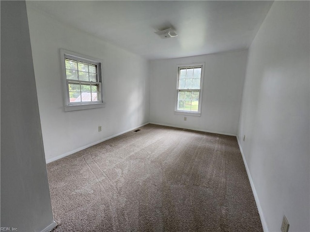 empty room featuring carpet flooring and a healthy amount of sunlight