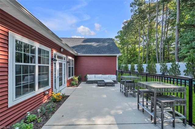 view of patio with outdoor lounge area