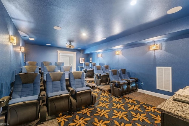 view of carpeted home theater