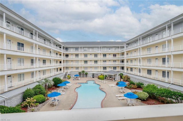 exterior space with a community pool