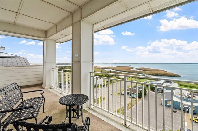 balcony with a water view