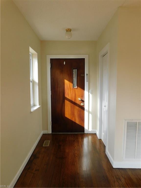 interior space featuring dark wood-type flooring