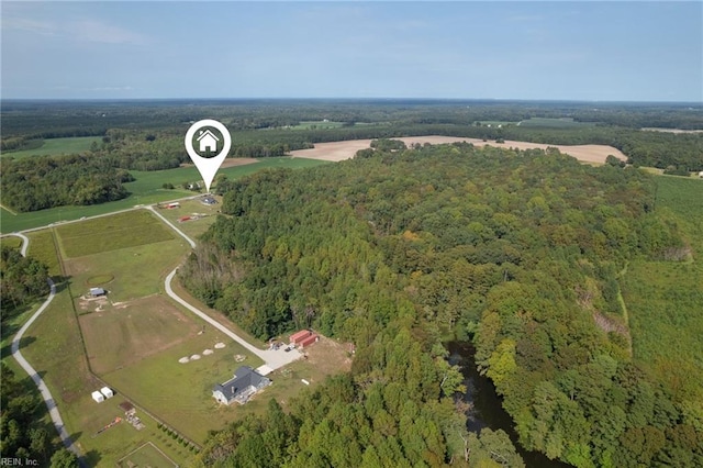 15338 Everets Rd, Windsor, VA 23487 - aerial overview of property's location featuring a heavily wooded area