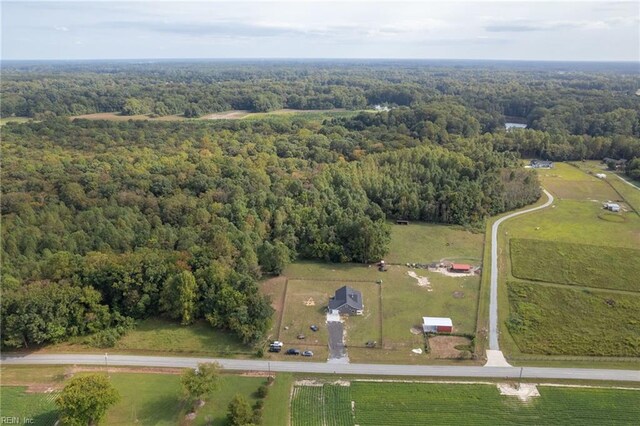 15338 Everets Rd, Windsor, VA 23487 - aerial view of property and surrounding area featuring a forest