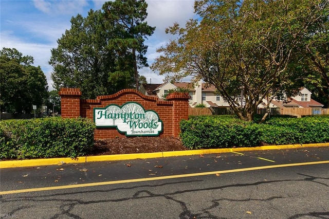 view of community sign