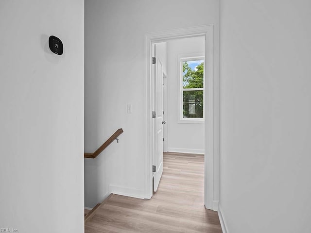 hall featuring light hardwood / wood-style flooring