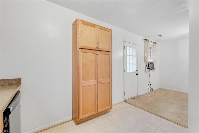 carpeted entrance foyer featuring cooling unit