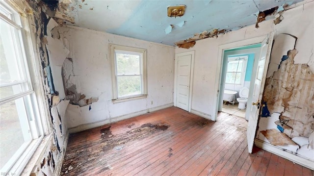 interior space with hardwood / wood-style floors