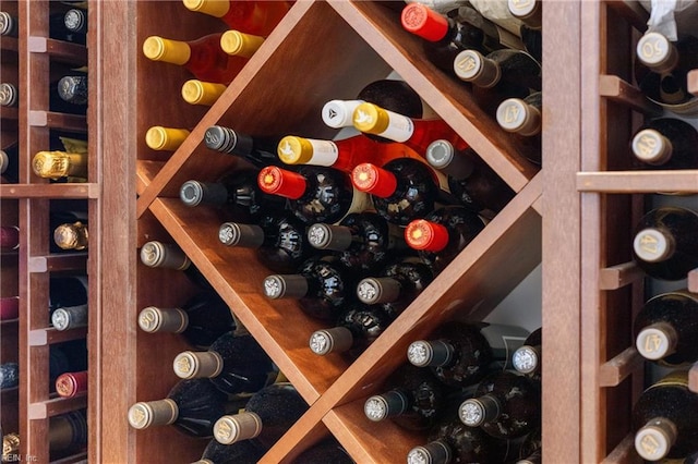 view of wine cellar