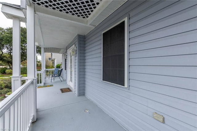 view of patio / terrace featuring covered porch