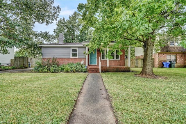 view of front of house with a front yard