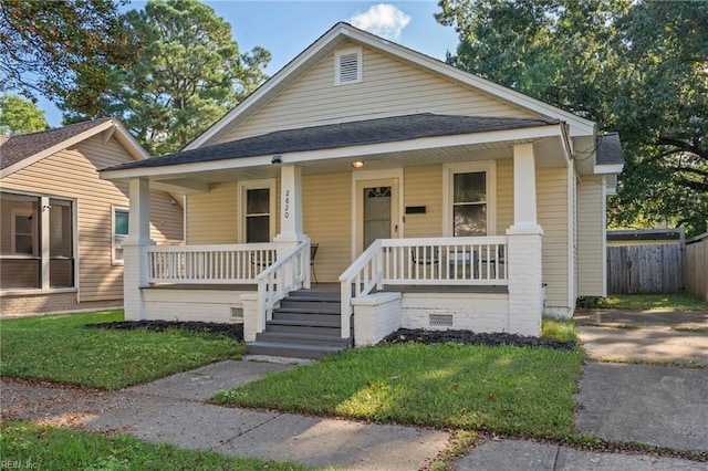 bungalow featuring a porch