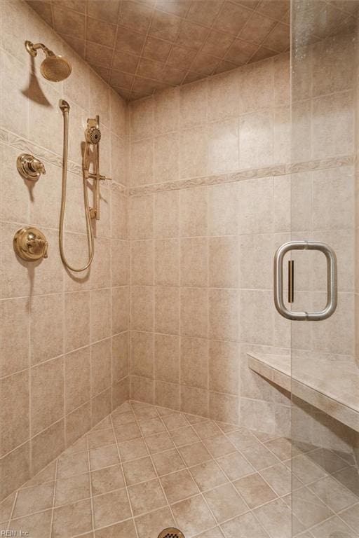 bathroom featuring walk in shower