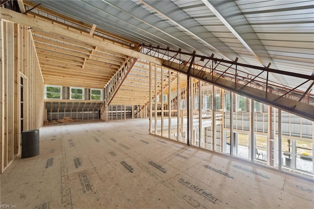 view of unfinished attic