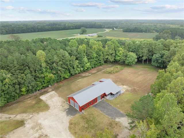 aerial view featuring a rural view