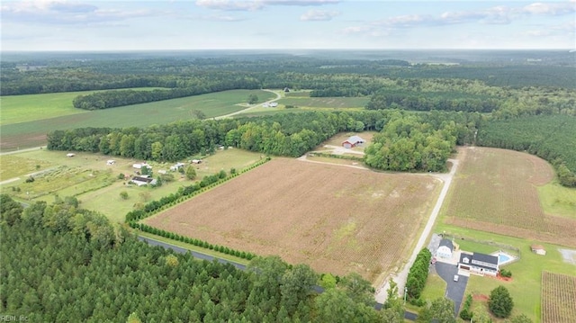 aerial view with a rural view