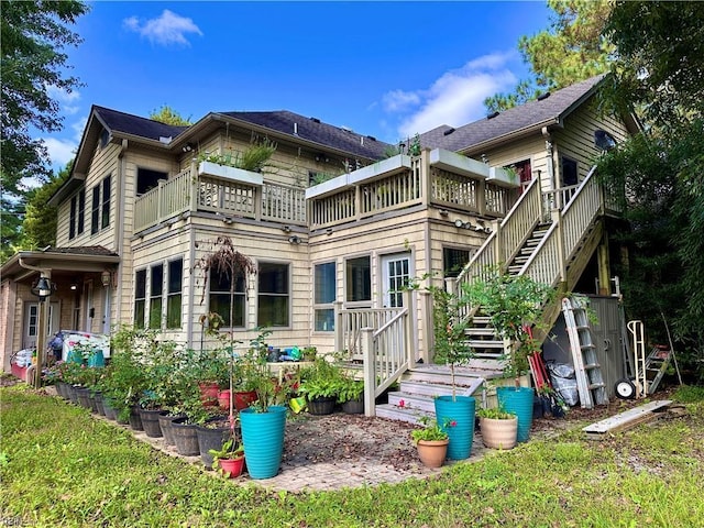 1057 W Rd, Chesapeake, VA 23323 - back of property featuring a balcony and stairway