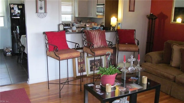 living room featuring light hardwood / wood-style floors