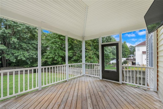 view of unfurnished sunroom