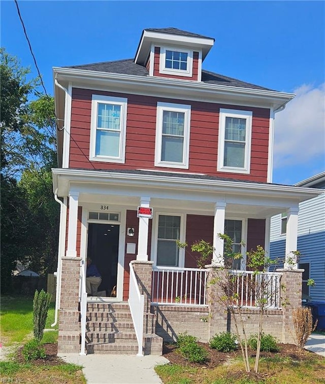 view of front of house with covered porch